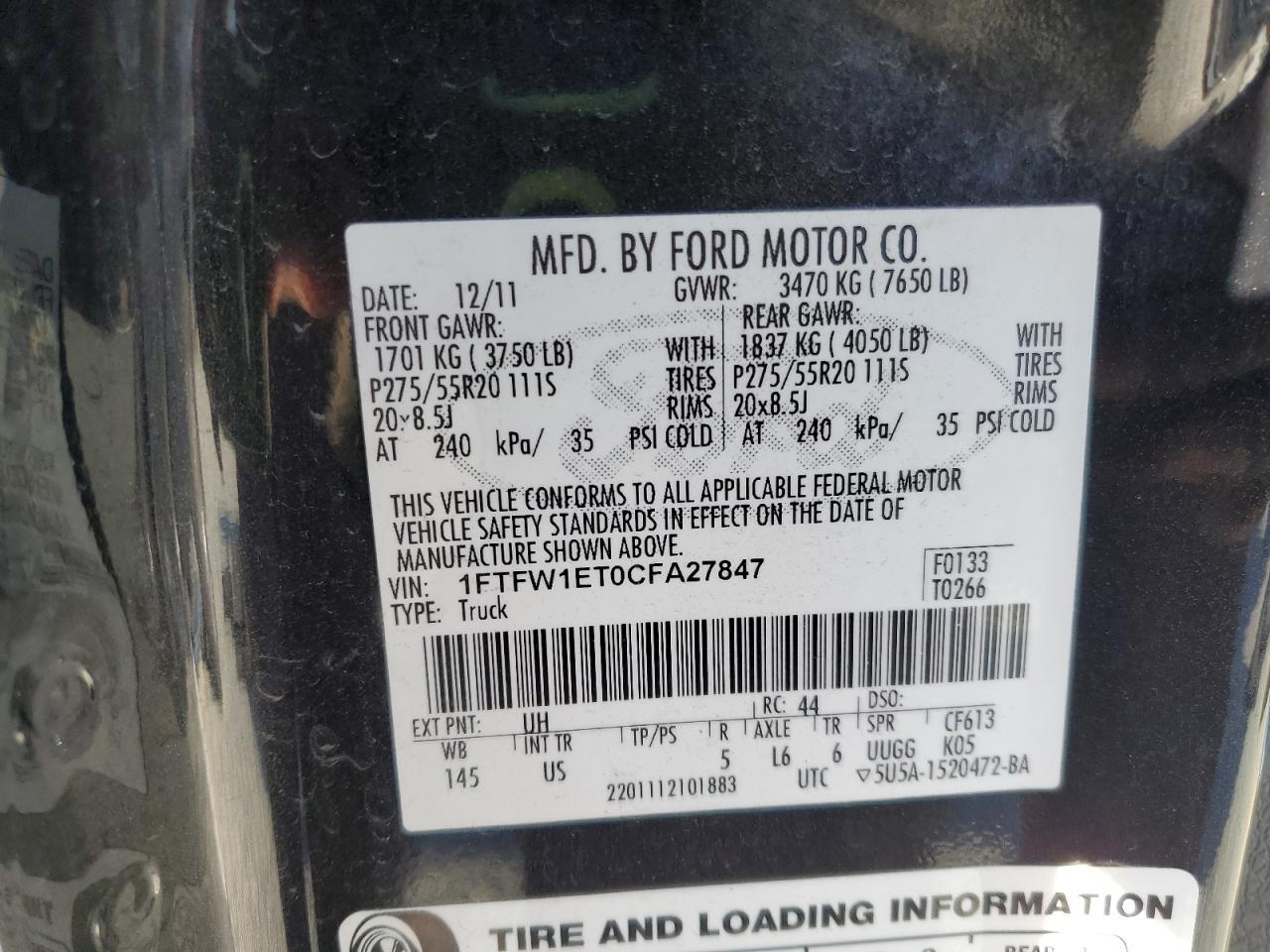 2012 FORD F-150