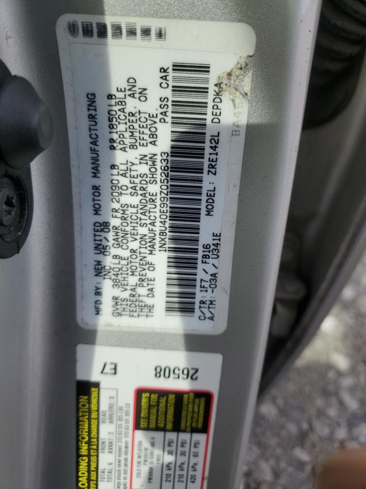 2009 TOYOTA COROLLA