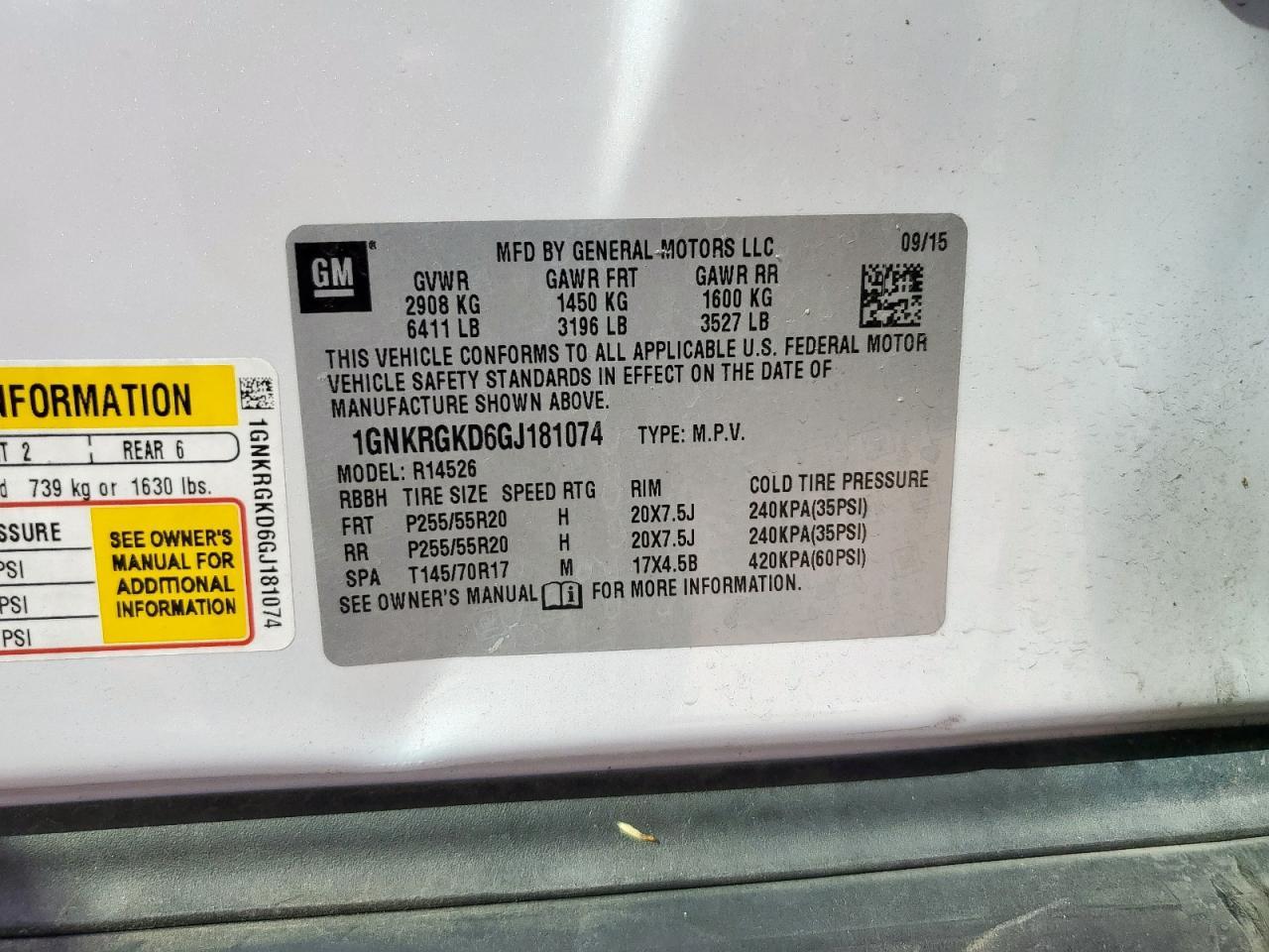 2016 CHEVROLET TRAVERSE