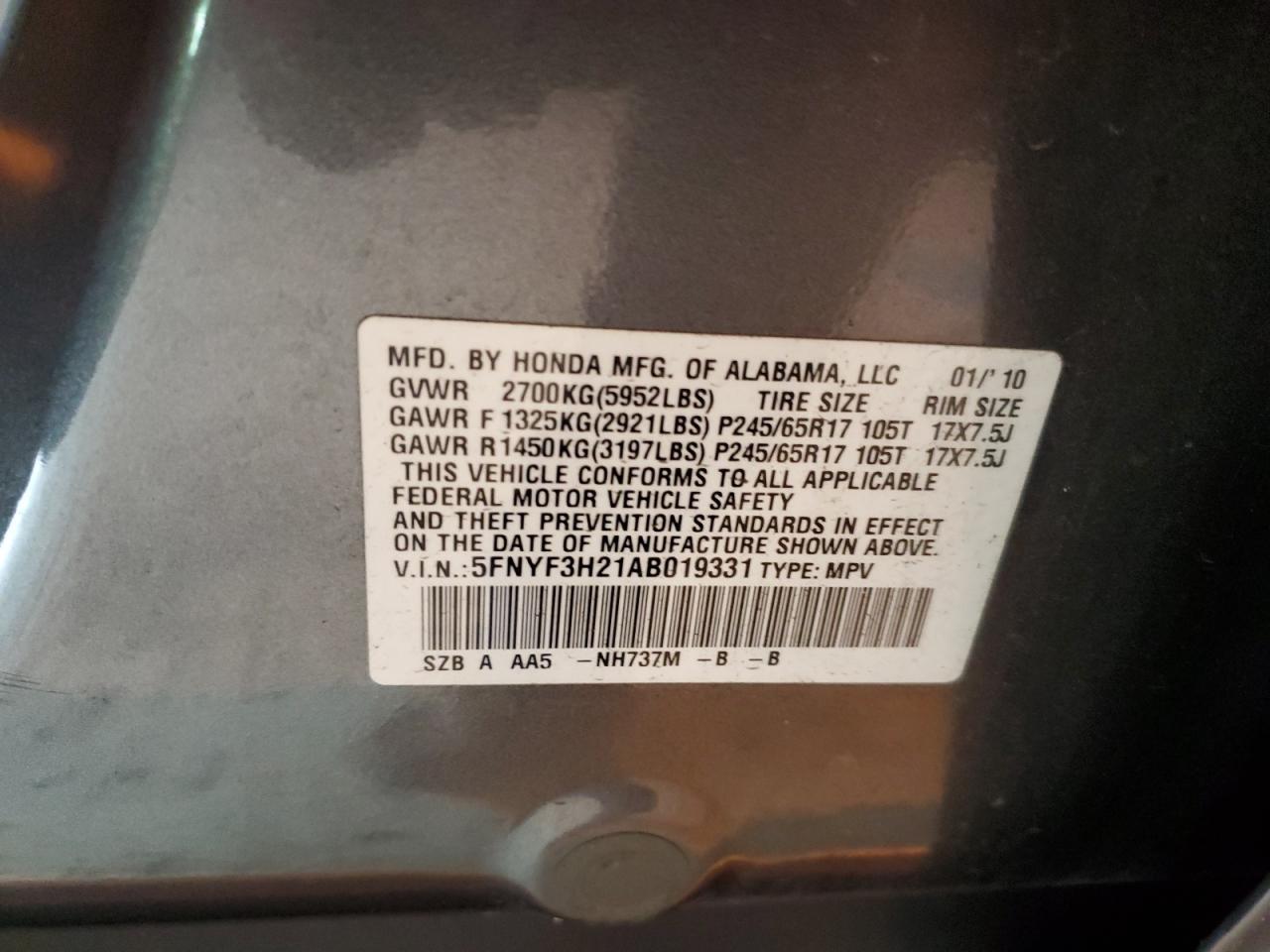 2010 HONDA PILOT