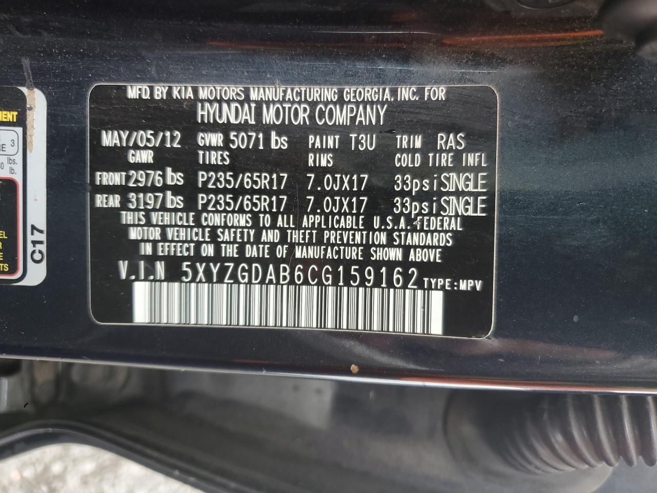 2012 HYUNDAI SANTA FE