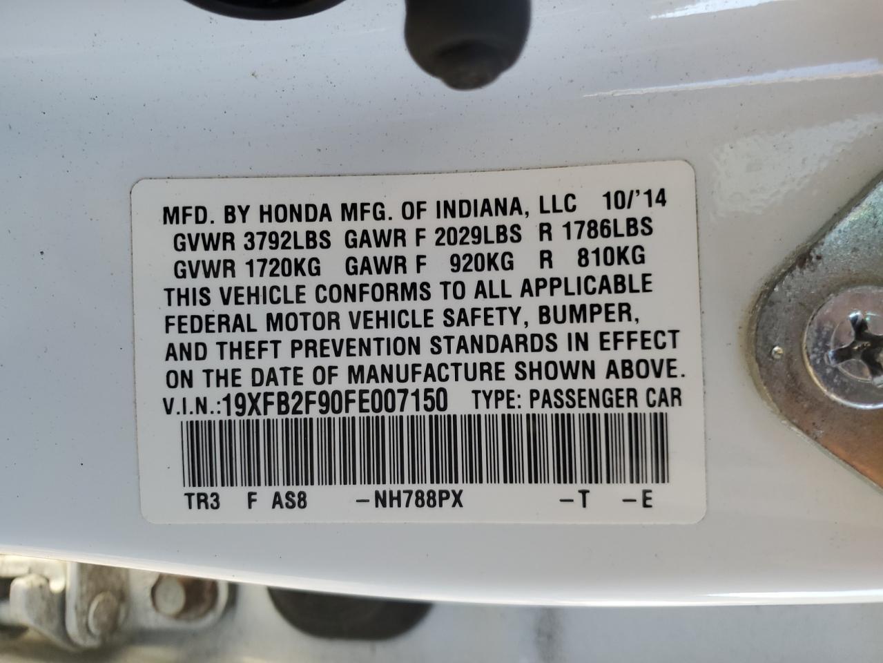 2015 HONDA CIVIC