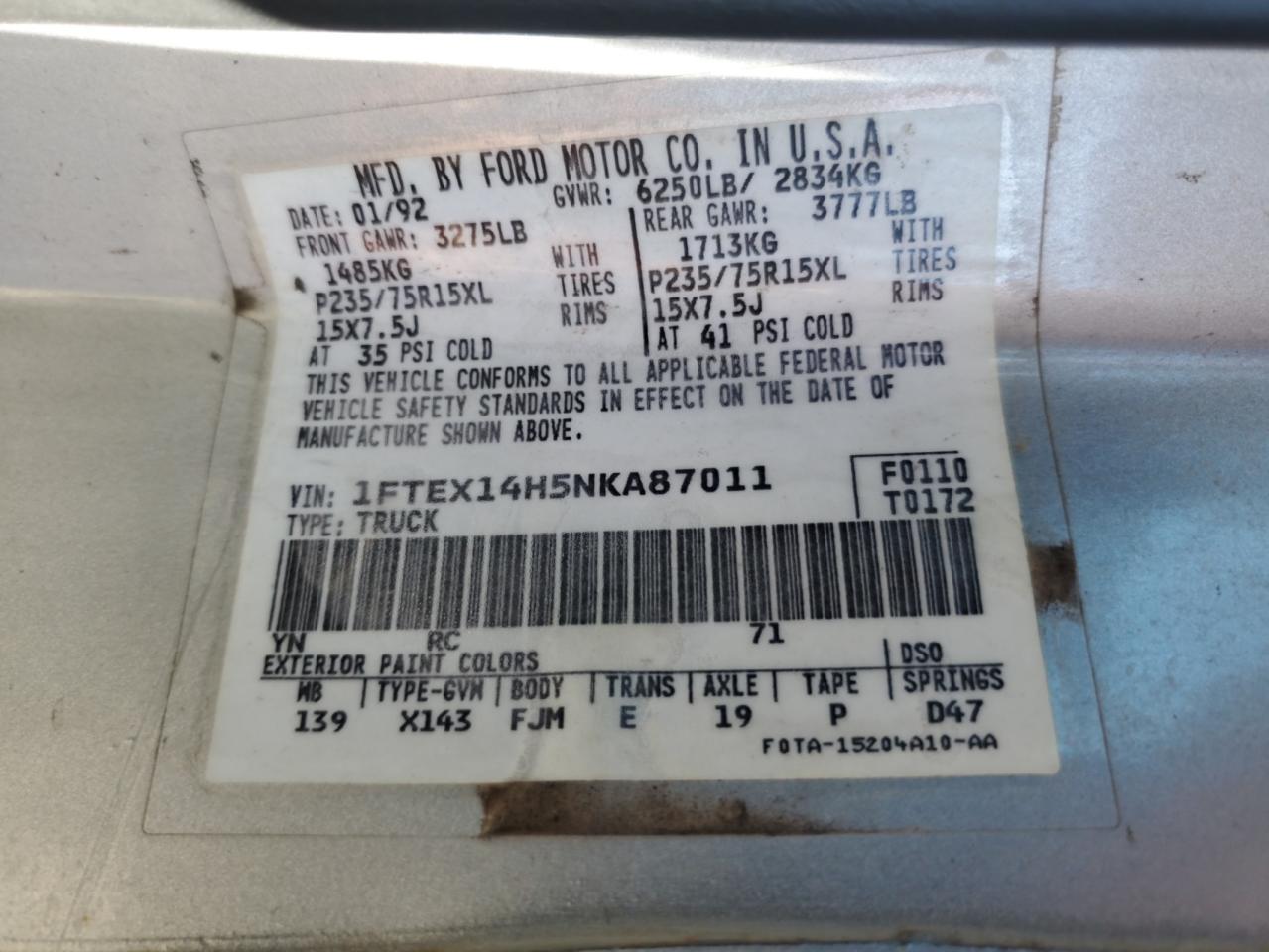 1992 FORD F-150