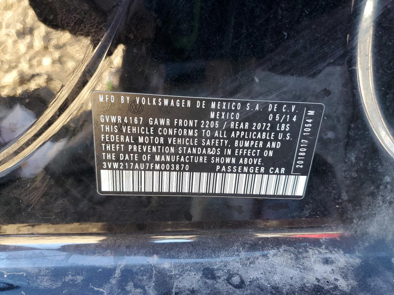 2015 VOLKSWAGEN GOLF