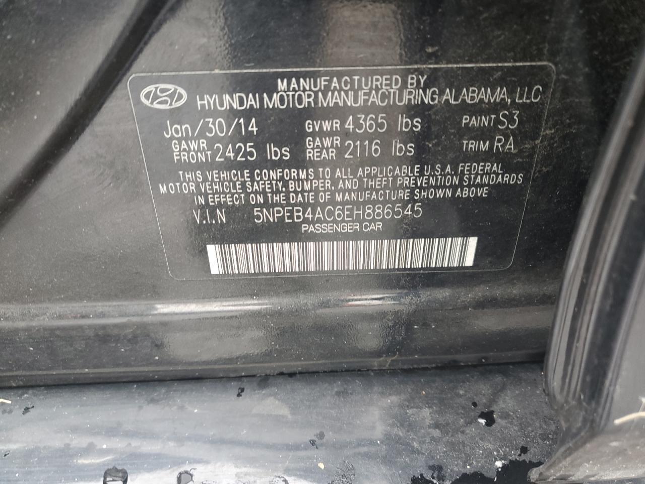 2014 HYUNDAI SONATA