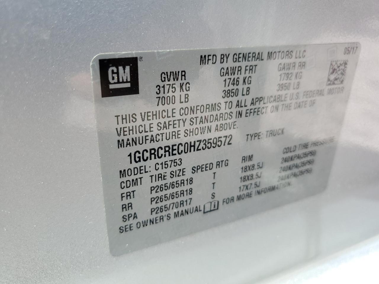 2017 CHEVROLET Silverado