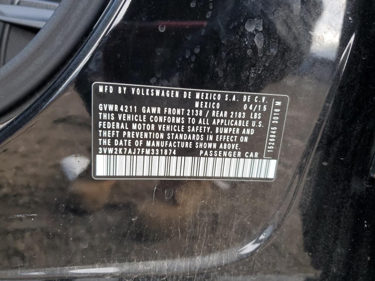 2015 VOLKSWAGEN JETTA