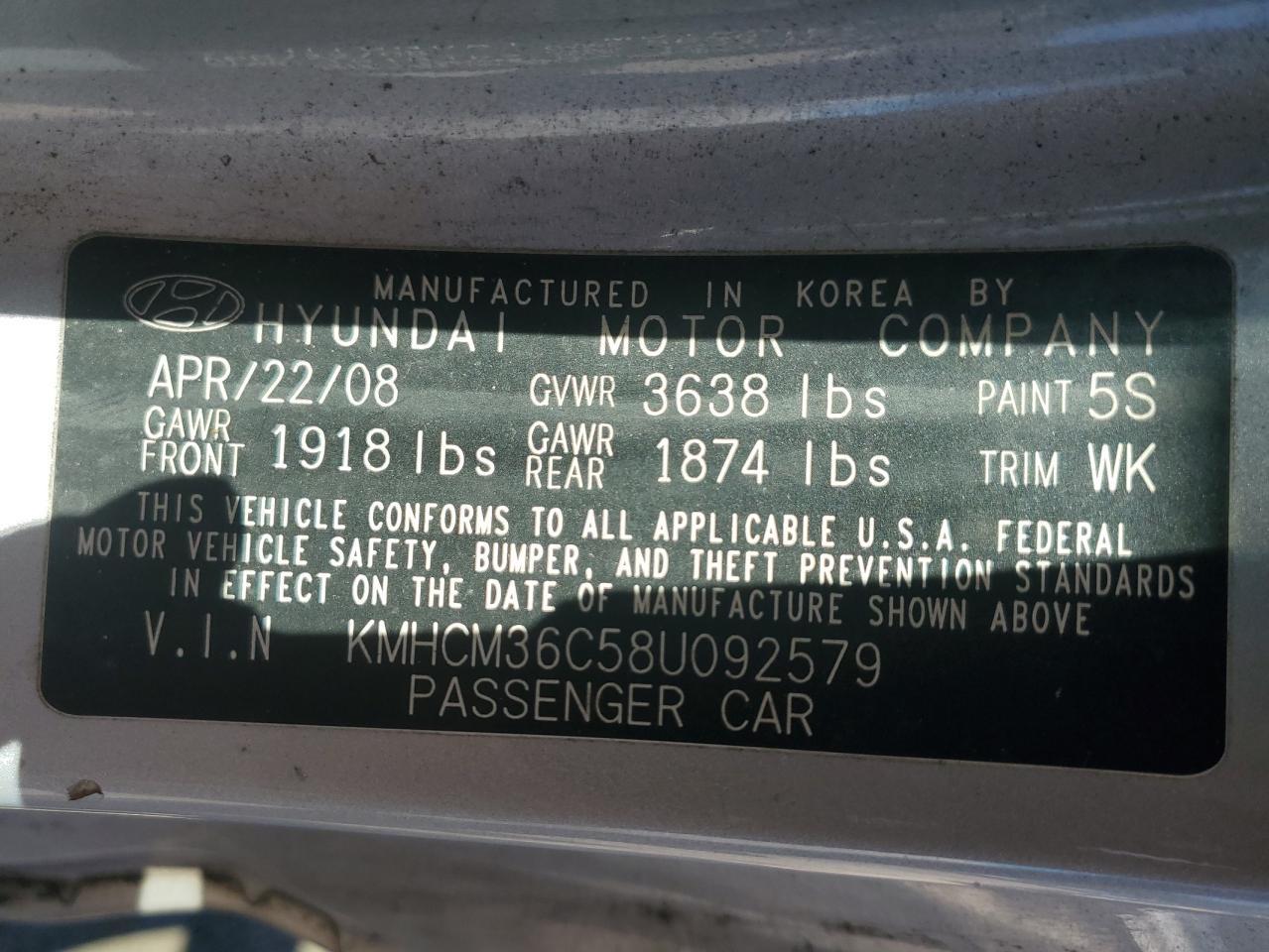 2008 HYUNDAI ACCENT