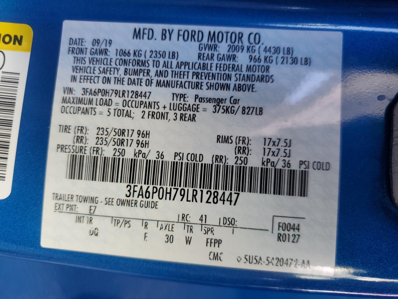 2020 FORD FUSION