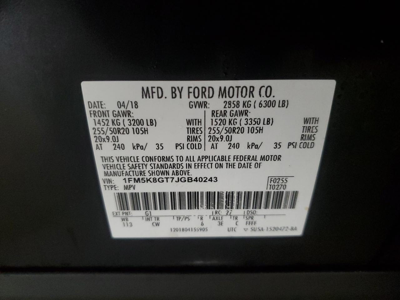 2018 FORD Explorer Sport Trac