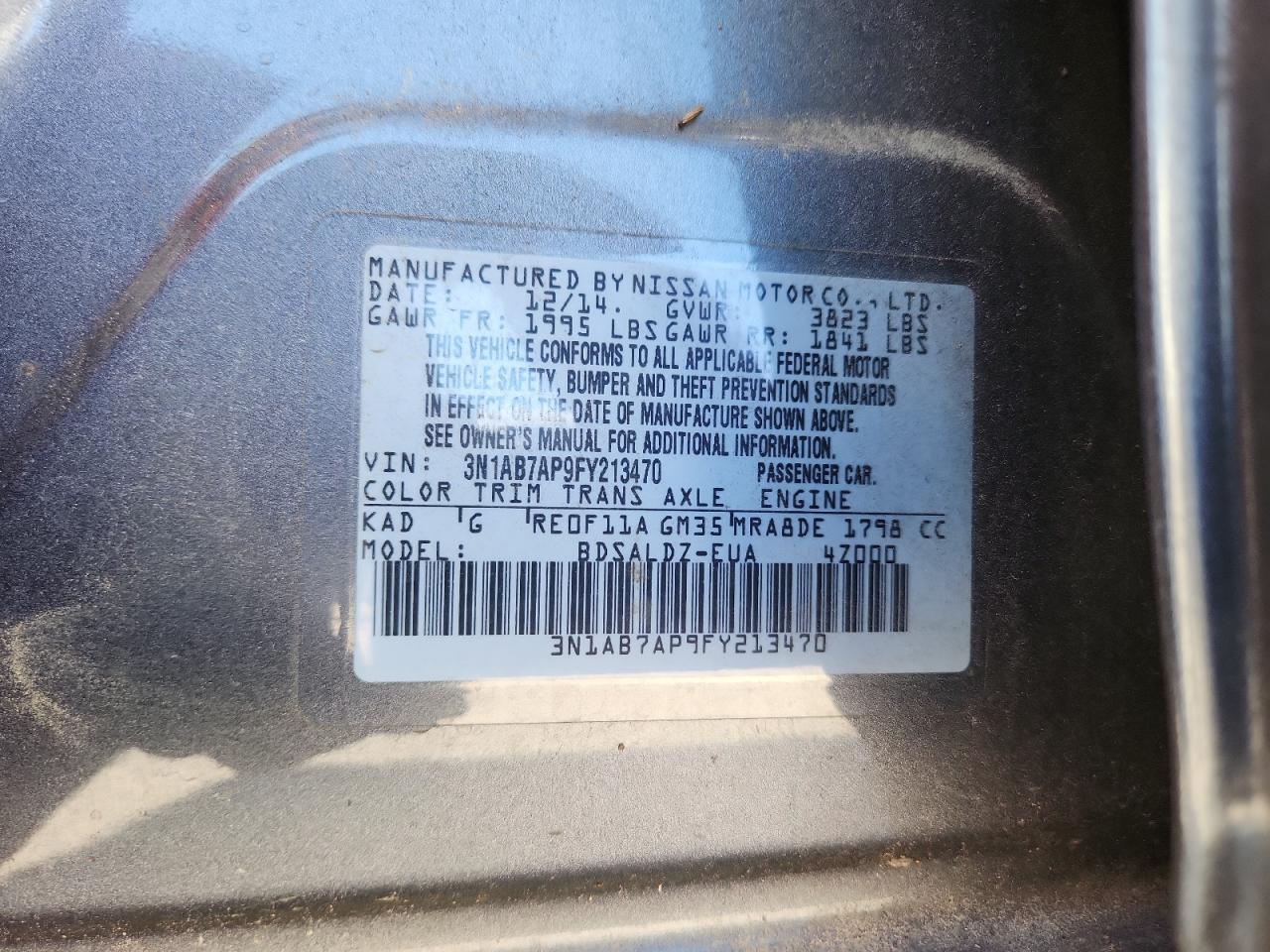 2015 NISSAN SENTRA