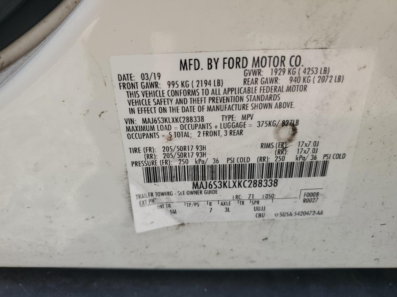 2019 FORD EcoSport