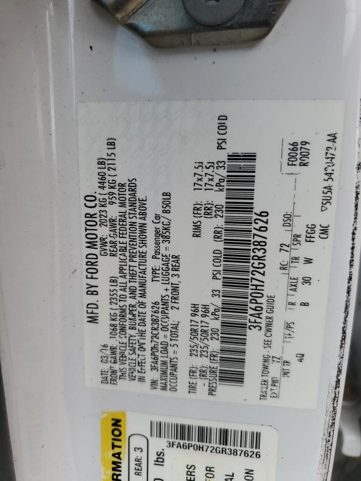 2016 FORD FUSION