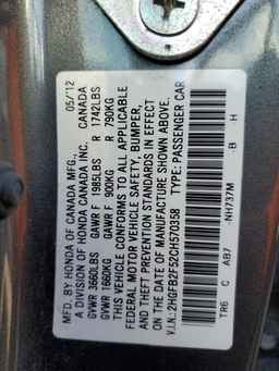 2012 HONDA CIVIC