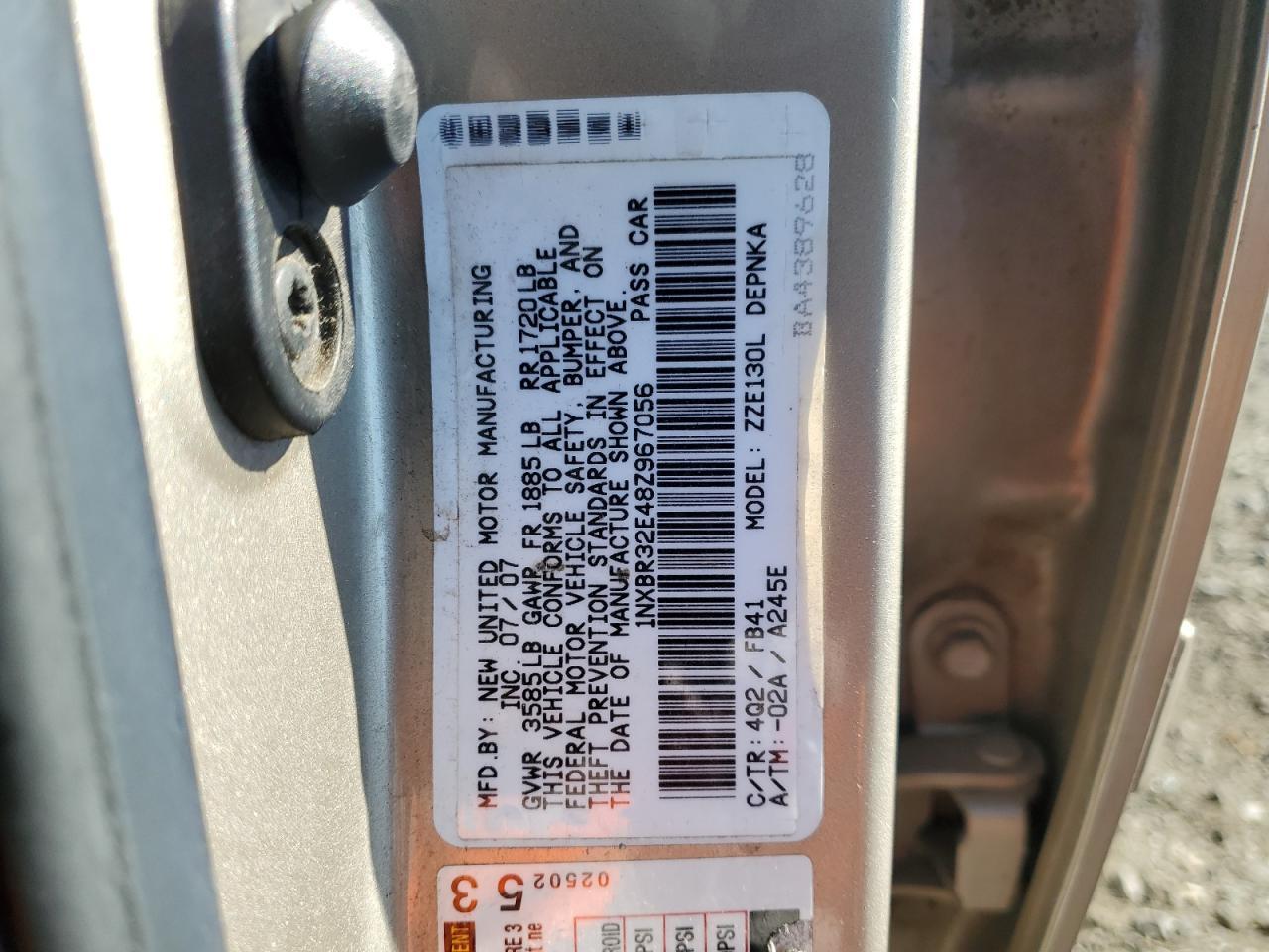 2008 TOYOTA COROLLA