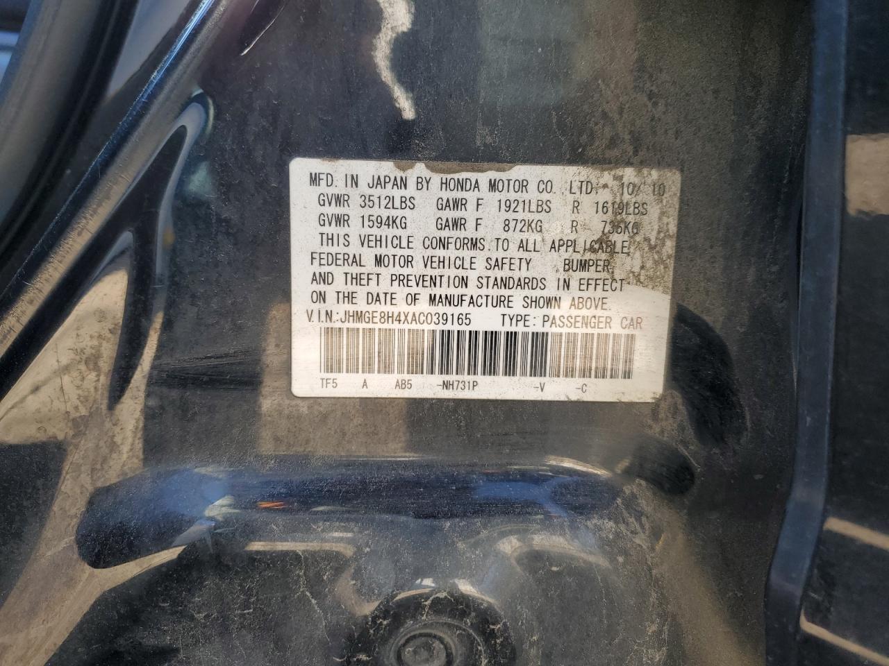 2010 HONDA FIT