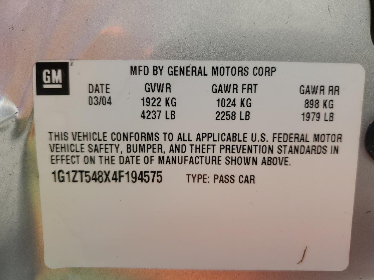 2004 CHEVROLET MALIBU
