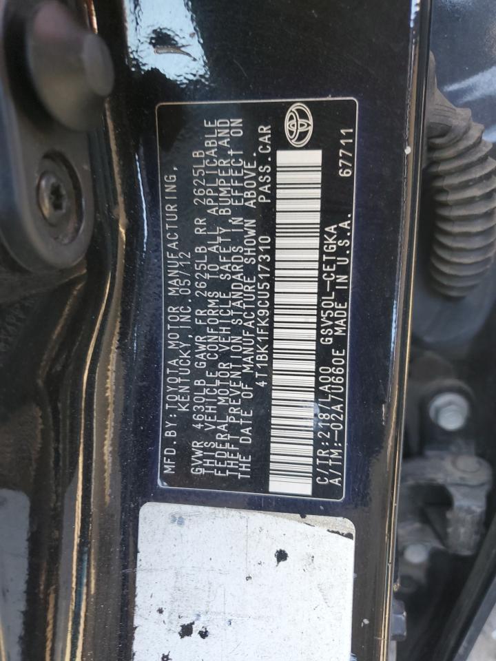 2012 TOYOTA CAMRY