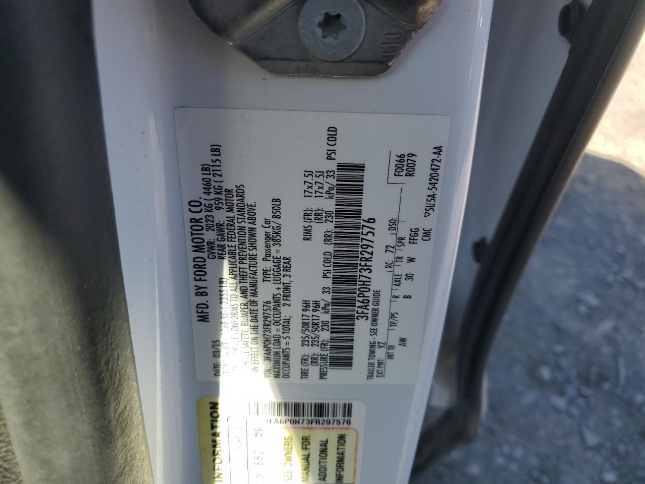 2015 FORD FUSION