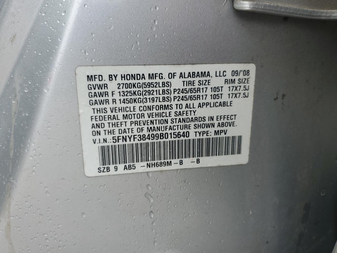 2009 HONDA PILOT