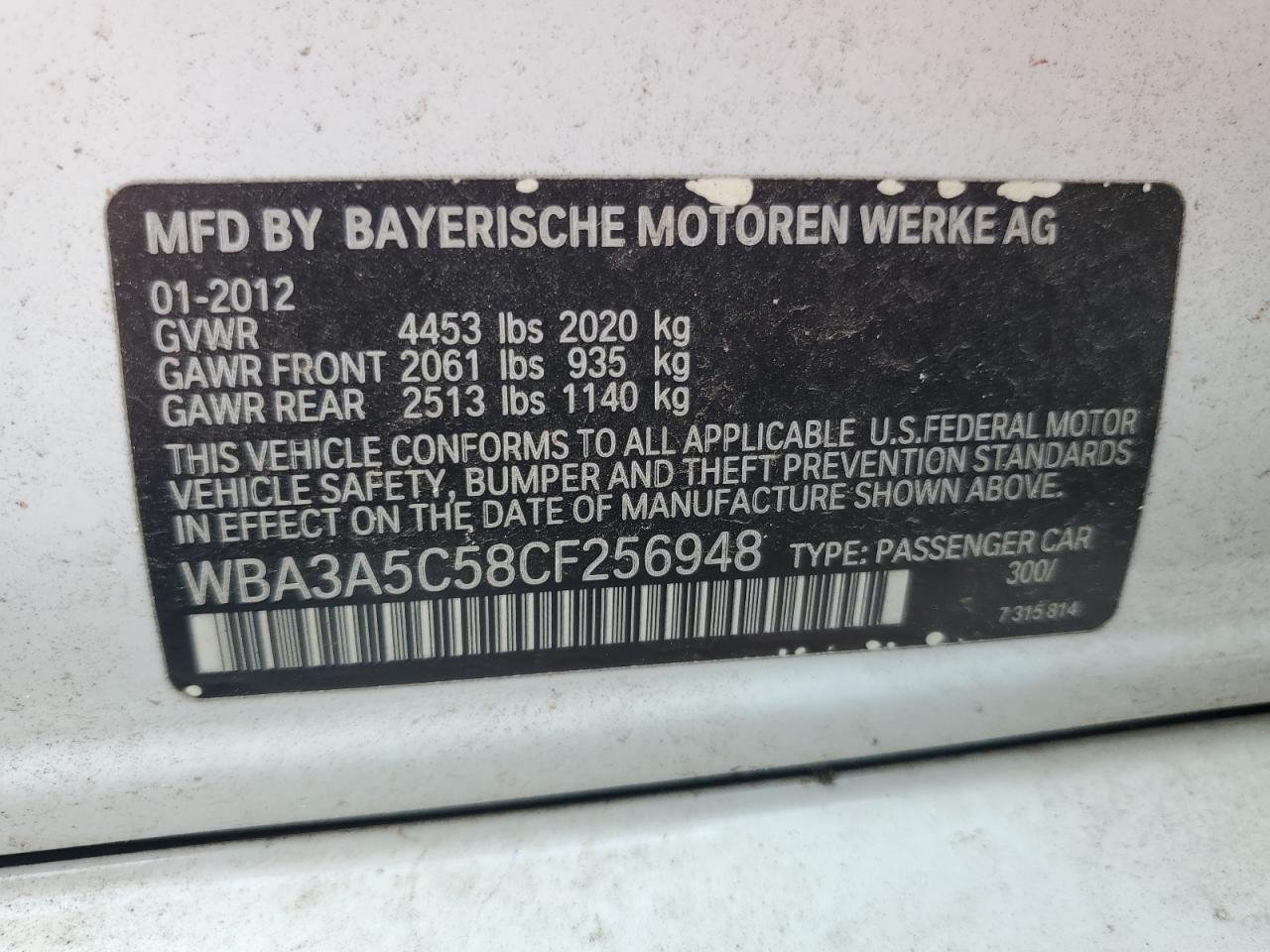 2012 BMW 3 SERIES