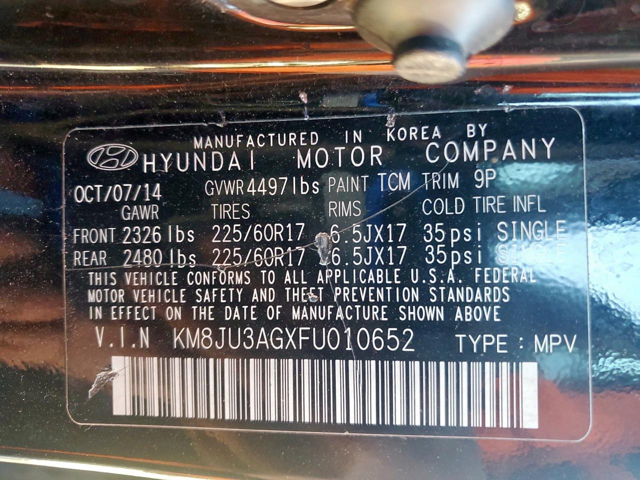 2015 HYUNDAI TUCSON