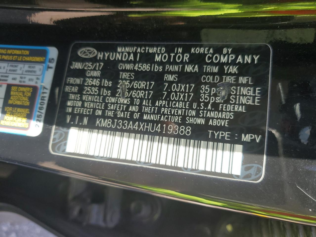 2017 HYUNDAI TUCSON