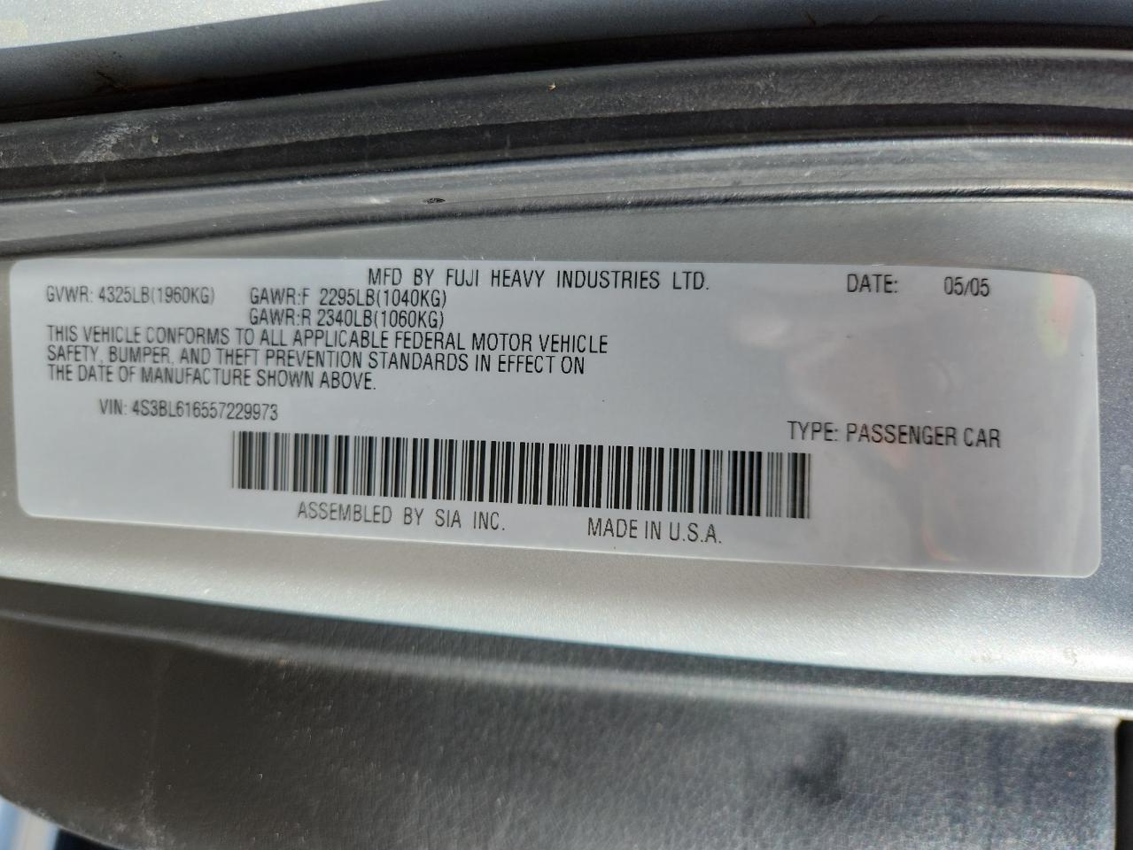 2005 SUBARU Legacy