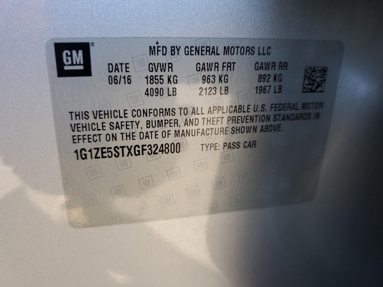 2016 CHEVROLET MALIBU