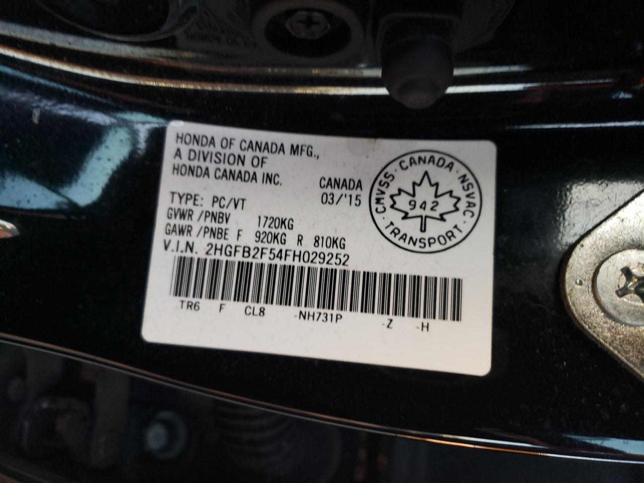 2015 HONDA CIVIC