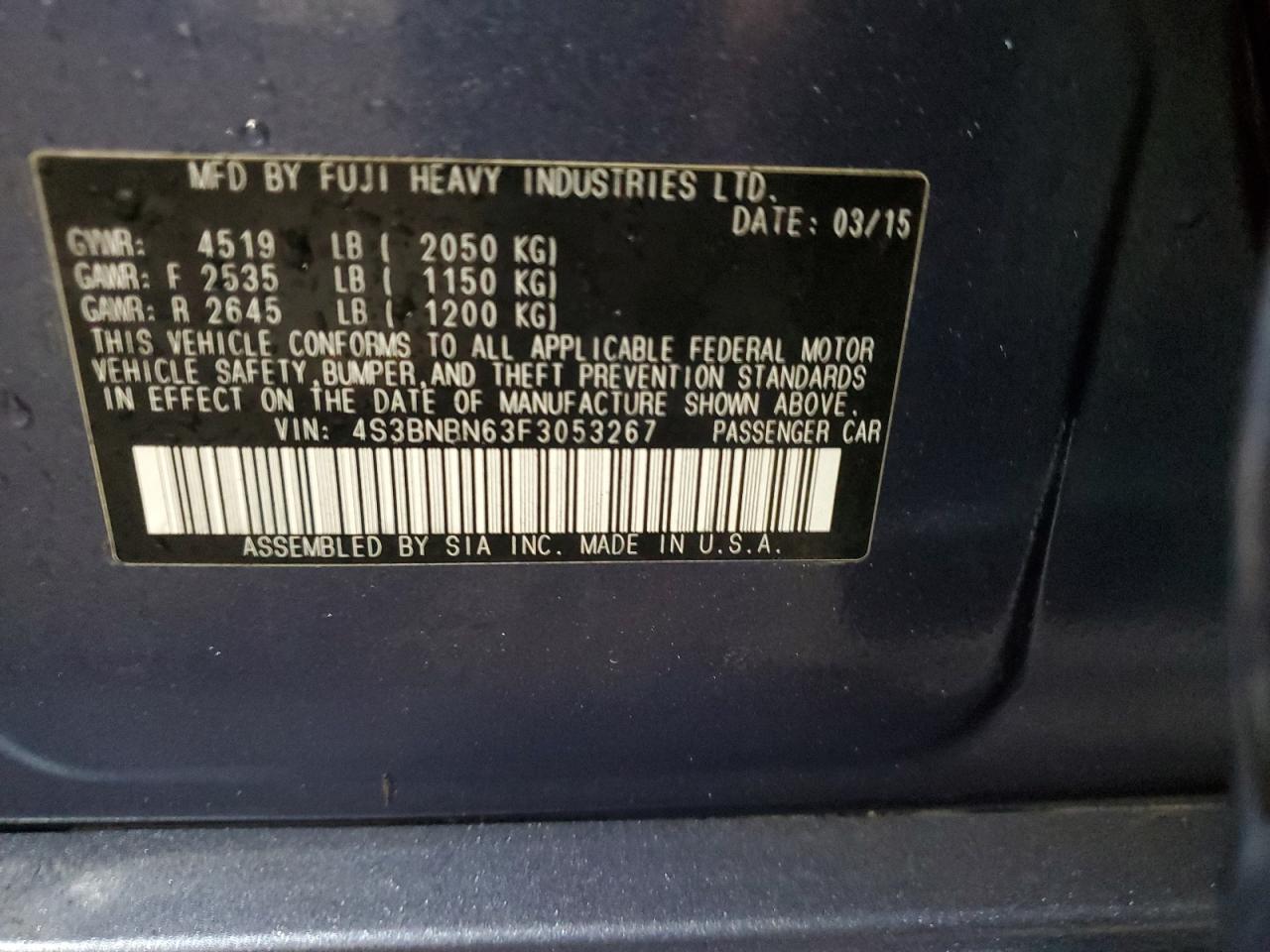 2015 SUBARU Legacy