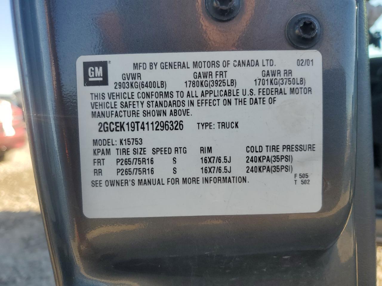 2001 CHEVROLET Silverado