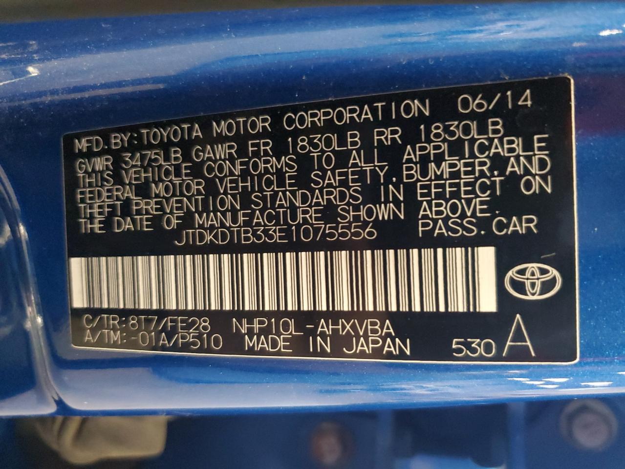2014 TOYOTA Prius c