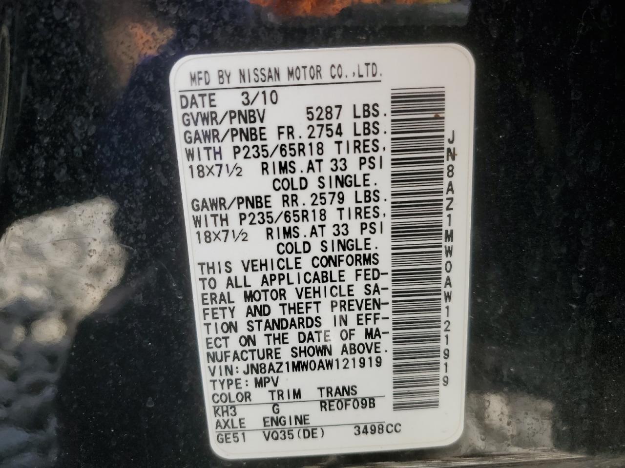 2010 NISSAN MURANO