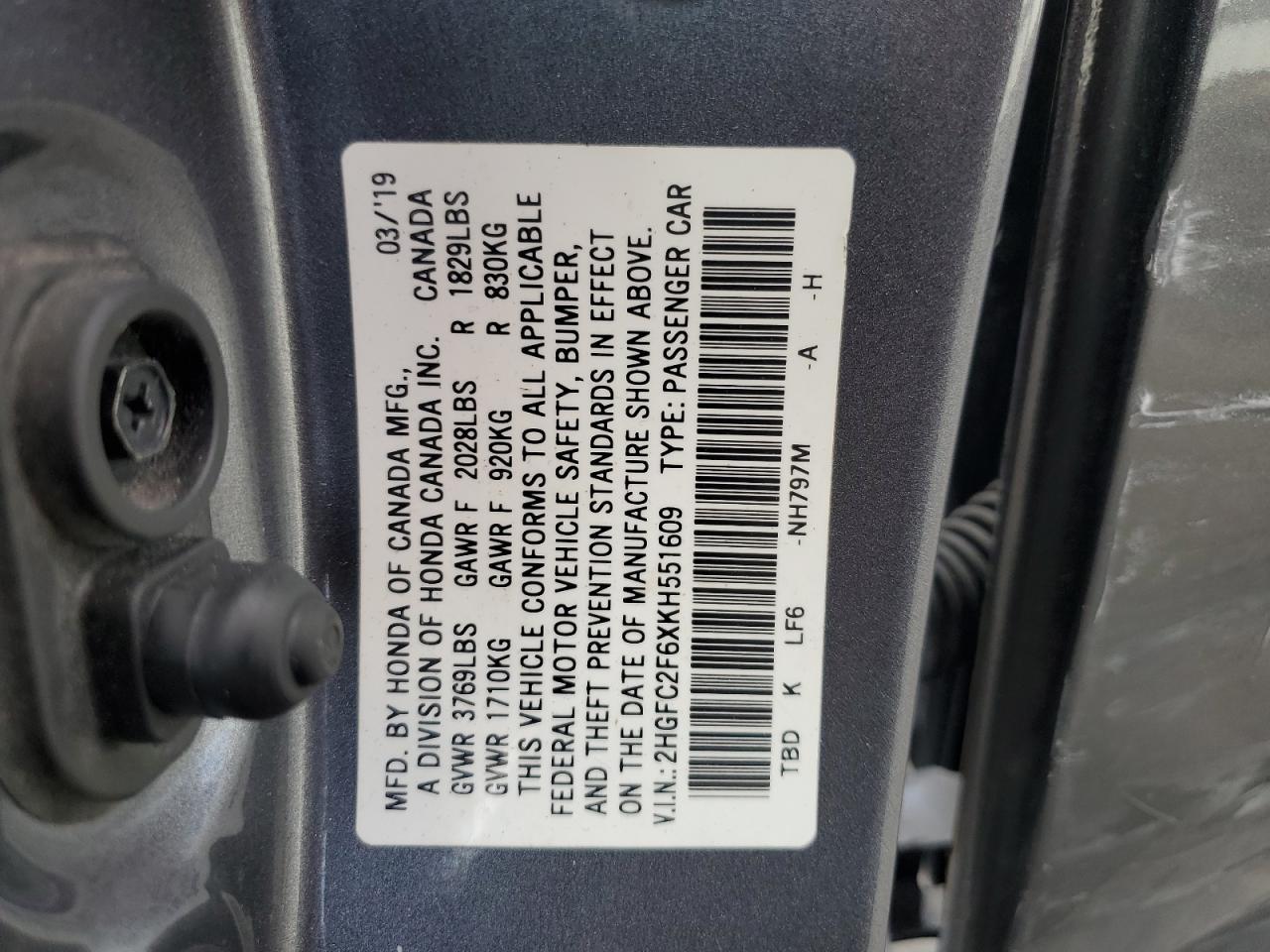 2019 HONDA CIVIC