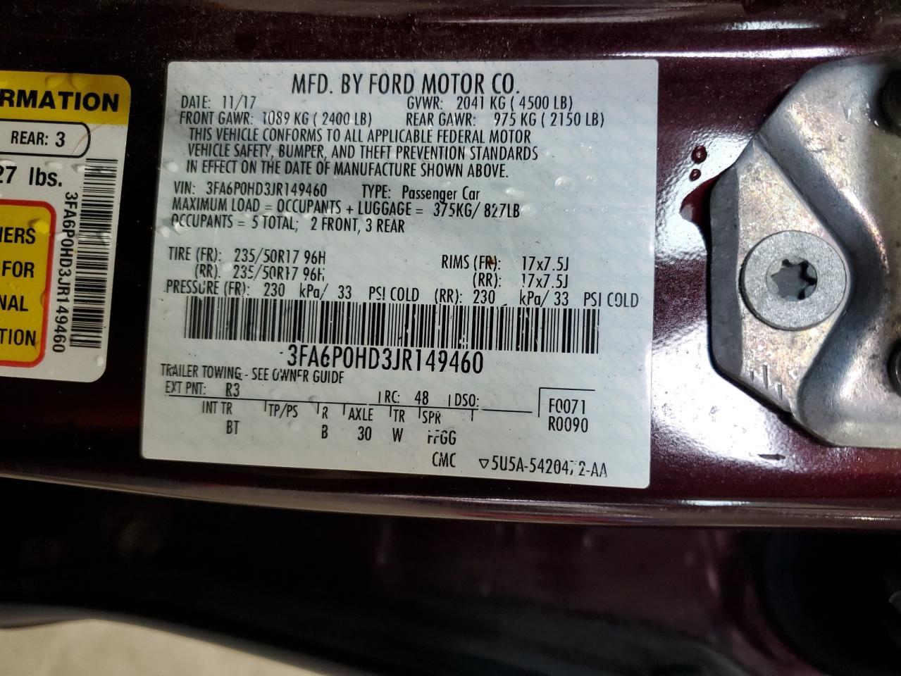 2018 FORD FUSION