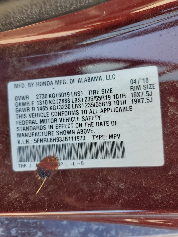 2018 HONDA ODYSSEY