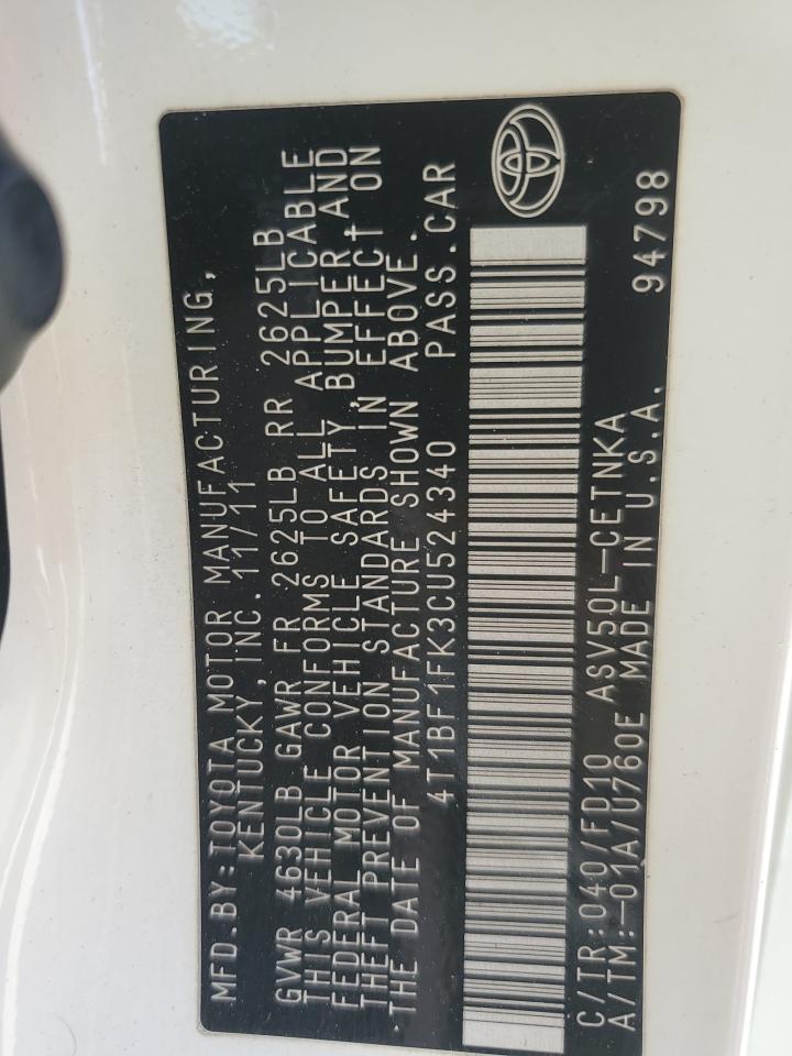 2012 TOYOTA CAMRY