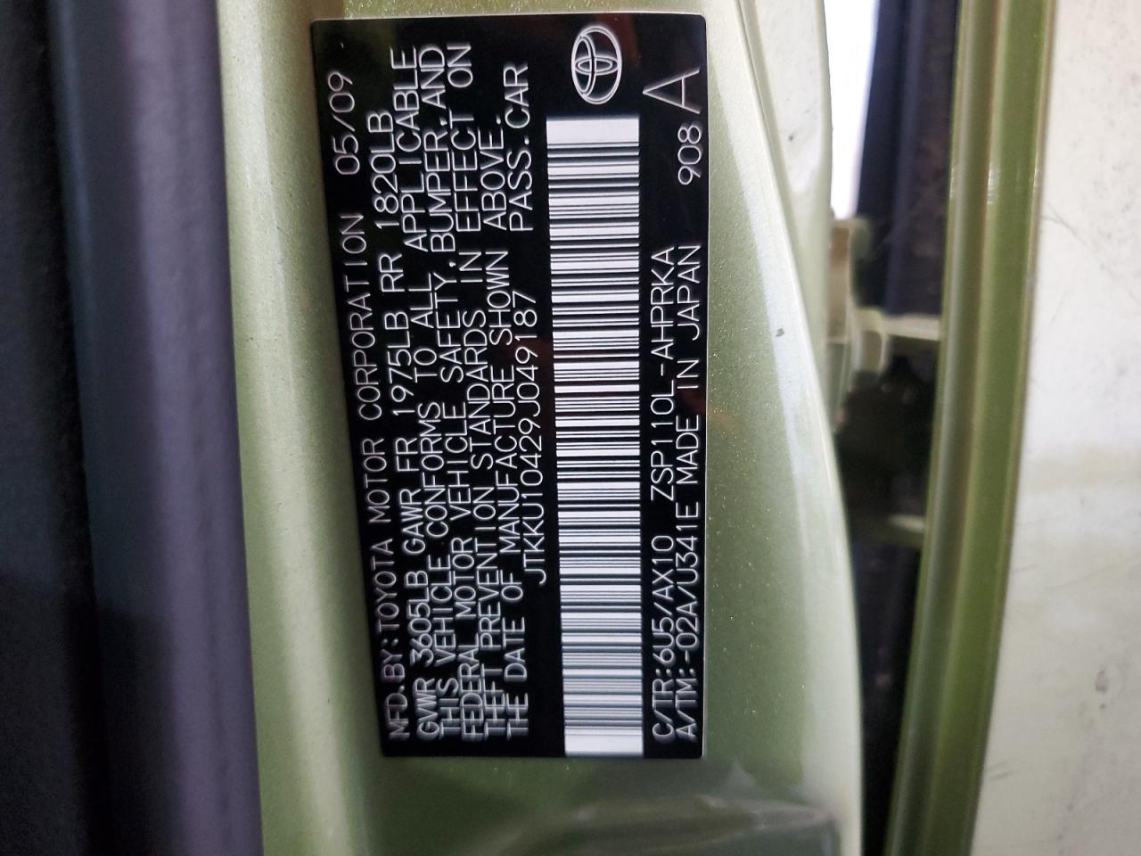 2009 TOYOTA SCION