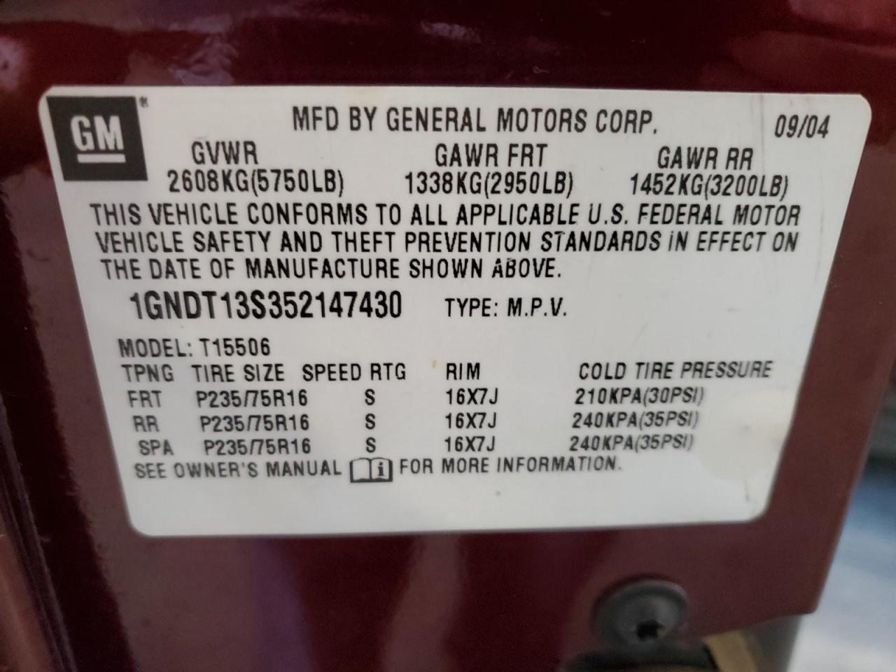 2005 CHEVROLET Trailblazer