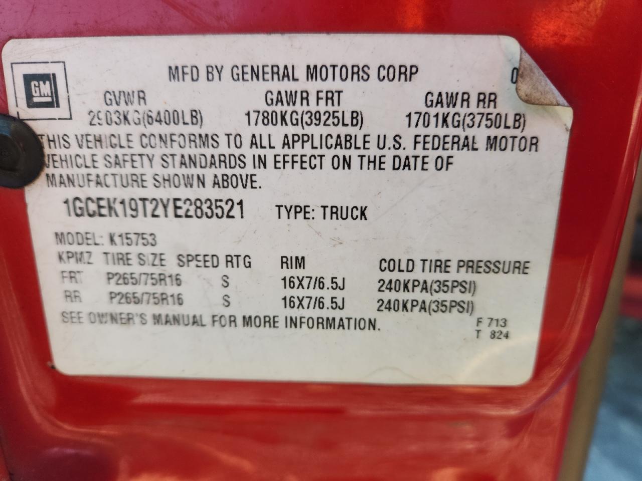 2000 CHEVROLET Silverado