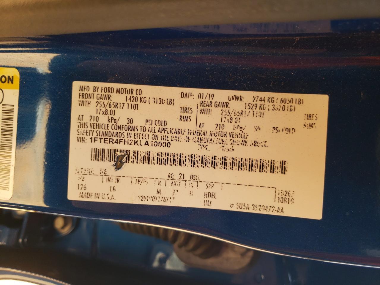 2019 FORD RANGER