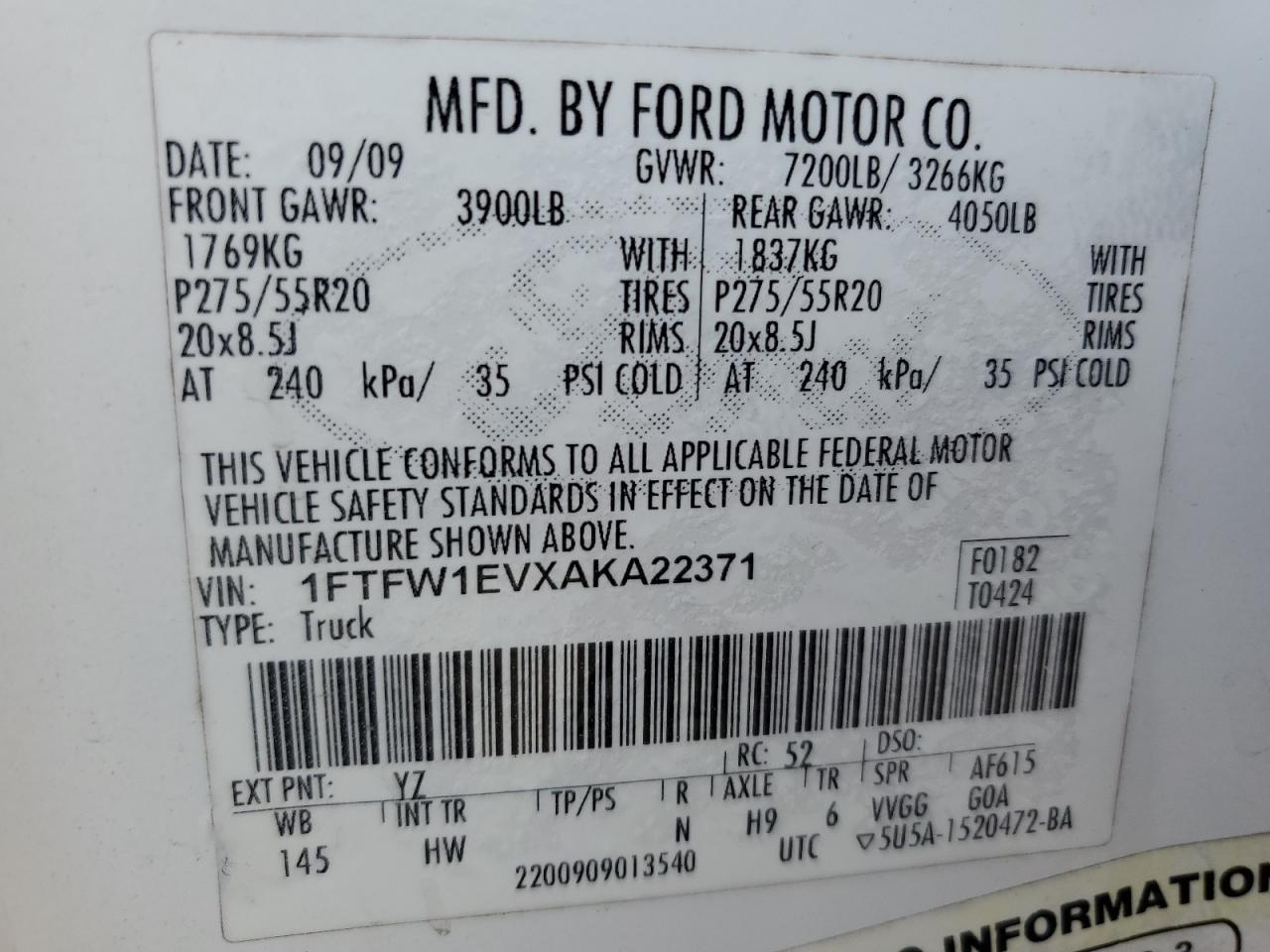 2010 FORD F-150