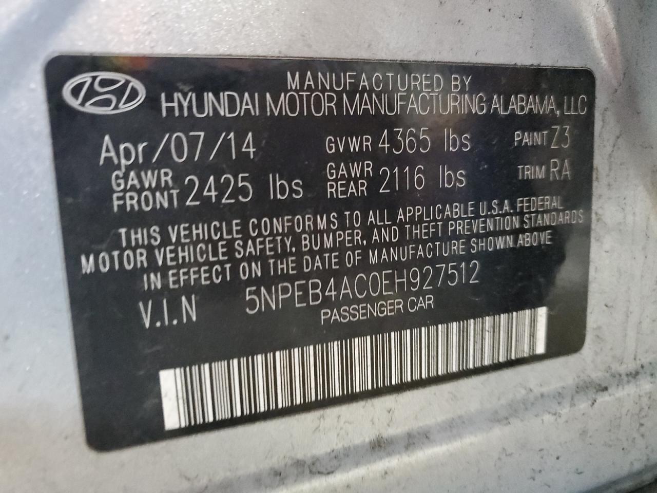 2014 HYUNDAI SONATA