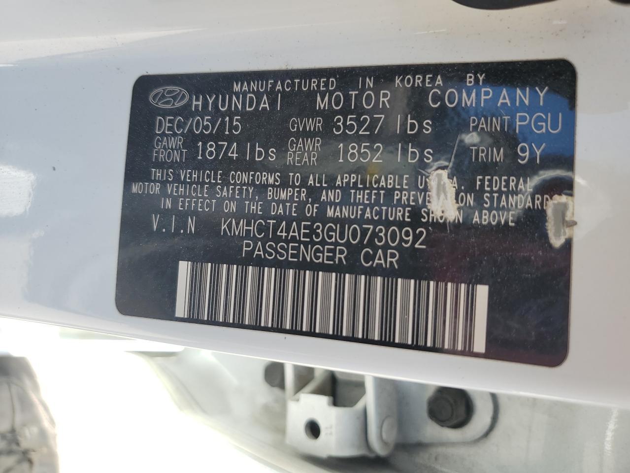 2016 HYUNDAI ACCENT