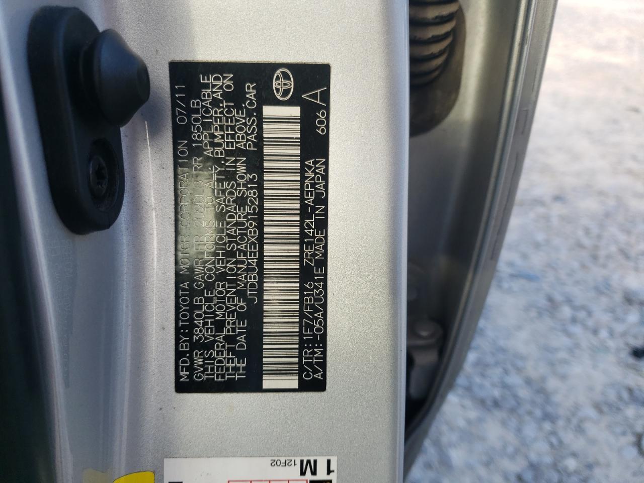 2011 TOYOTA COROLLA