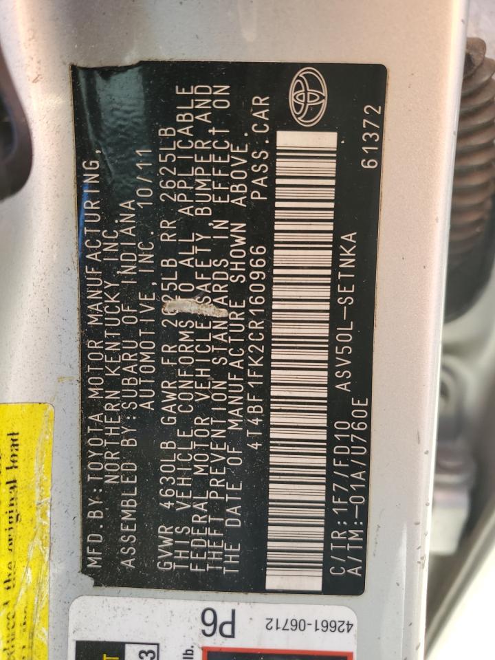 2012 TOYOTA CAMRY