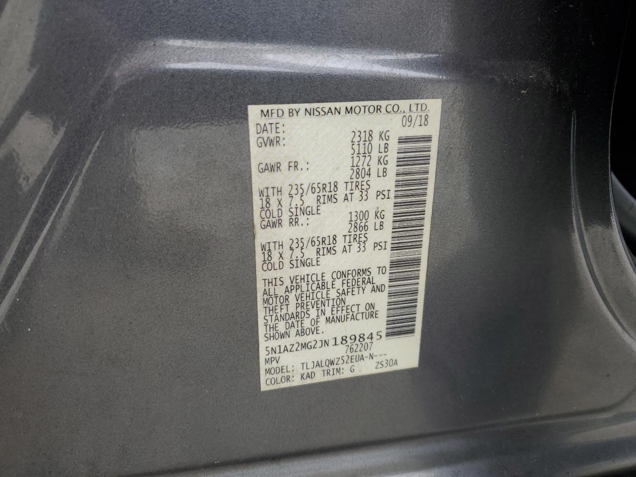 2018 NISSAN MURANO