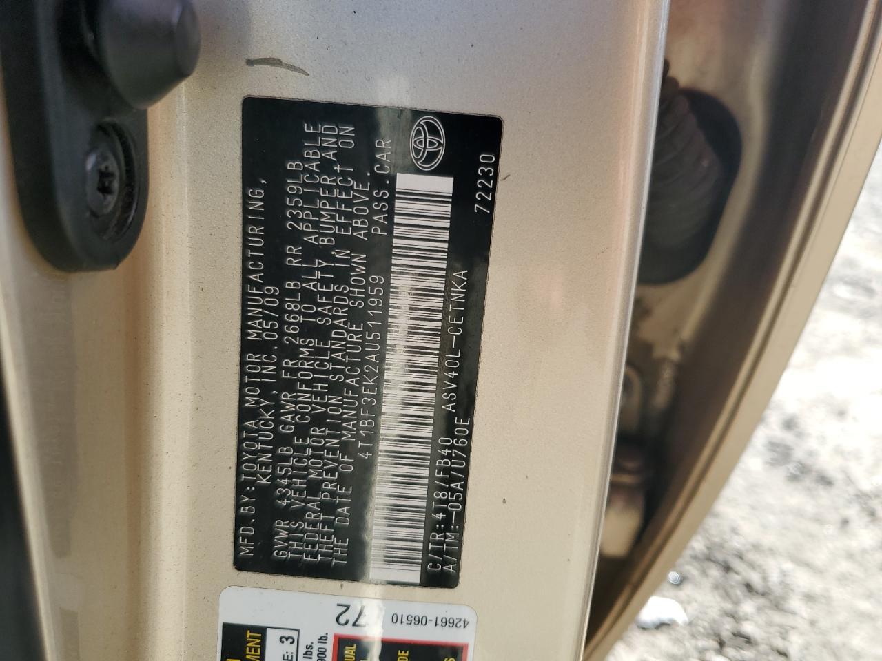 2010 TOYOTA CAMRY