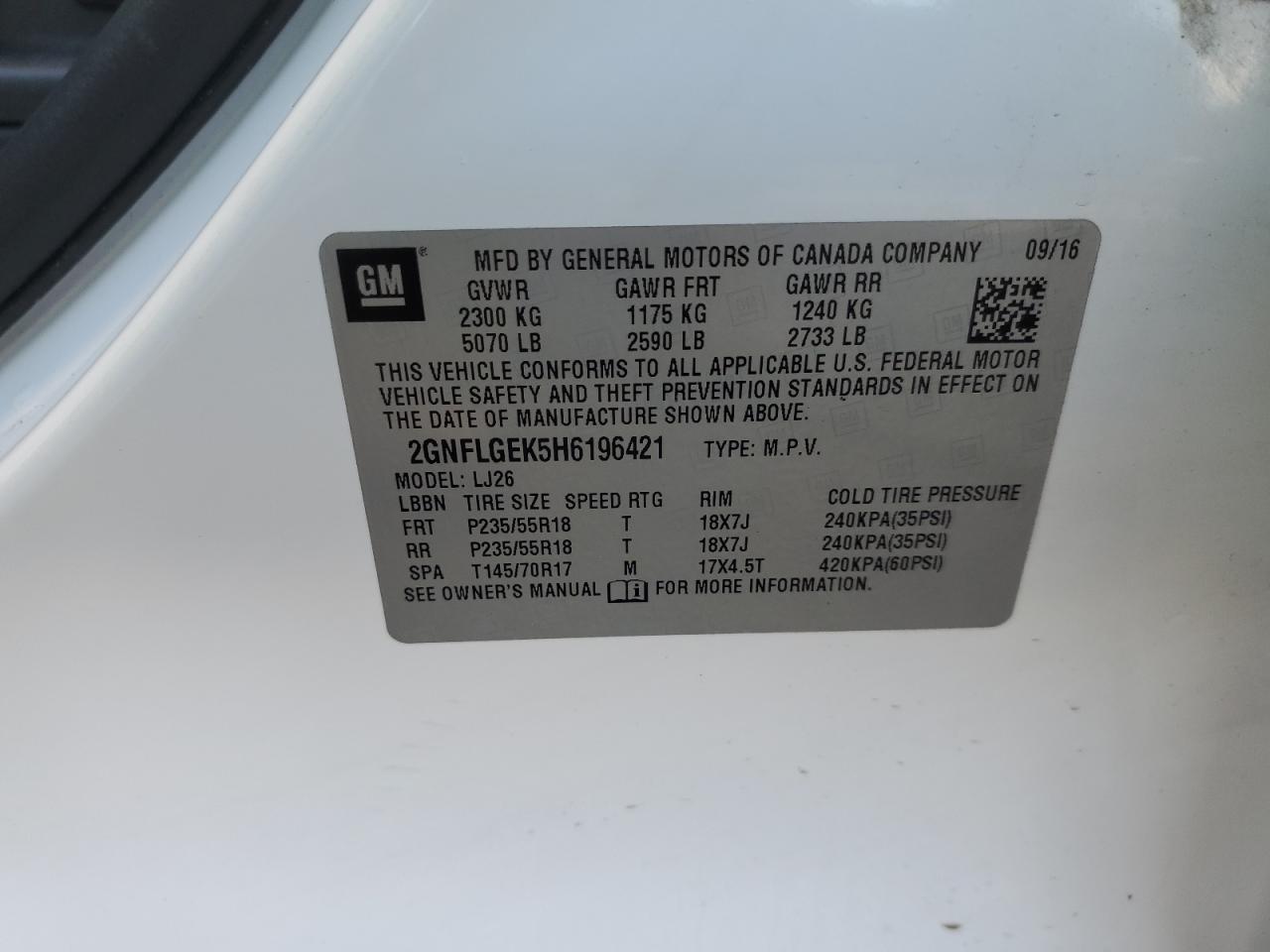 2017 CHEVROLET EQUINOX